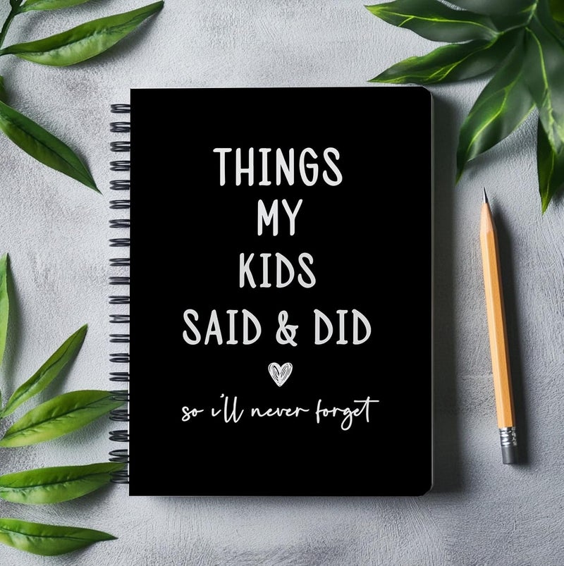 bitCNY Things My Kids Said & Did Notebook – Funny Quote Memory Journal for Parents – Black and White Design, Keepsake for Moms and Dads - 5.5x8.3 Inch 309 - Image 2